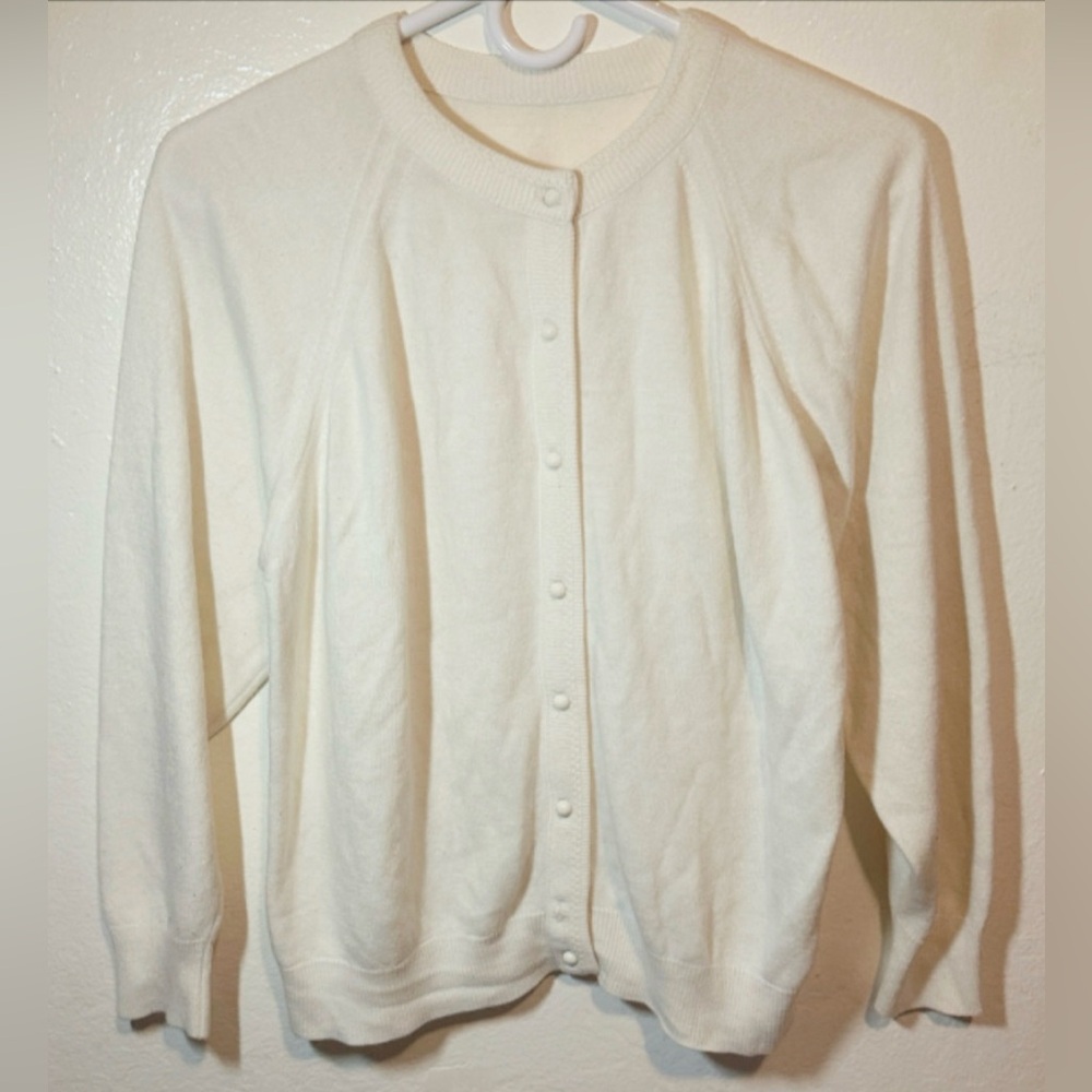 Cream Button-Up Cardigan
